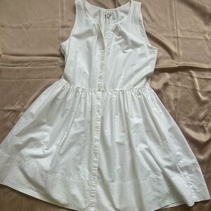 GAP White Striped Casual Dress